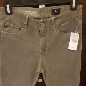 NWT Adriano Goldschmeid The Farrah Skinny High Rise Gray Velvet Jeans Size 27
